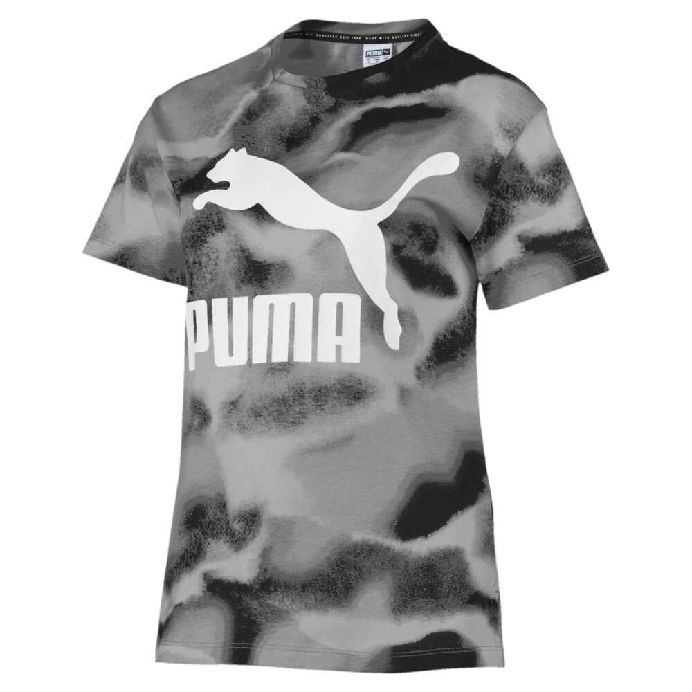 white and black puma shirt