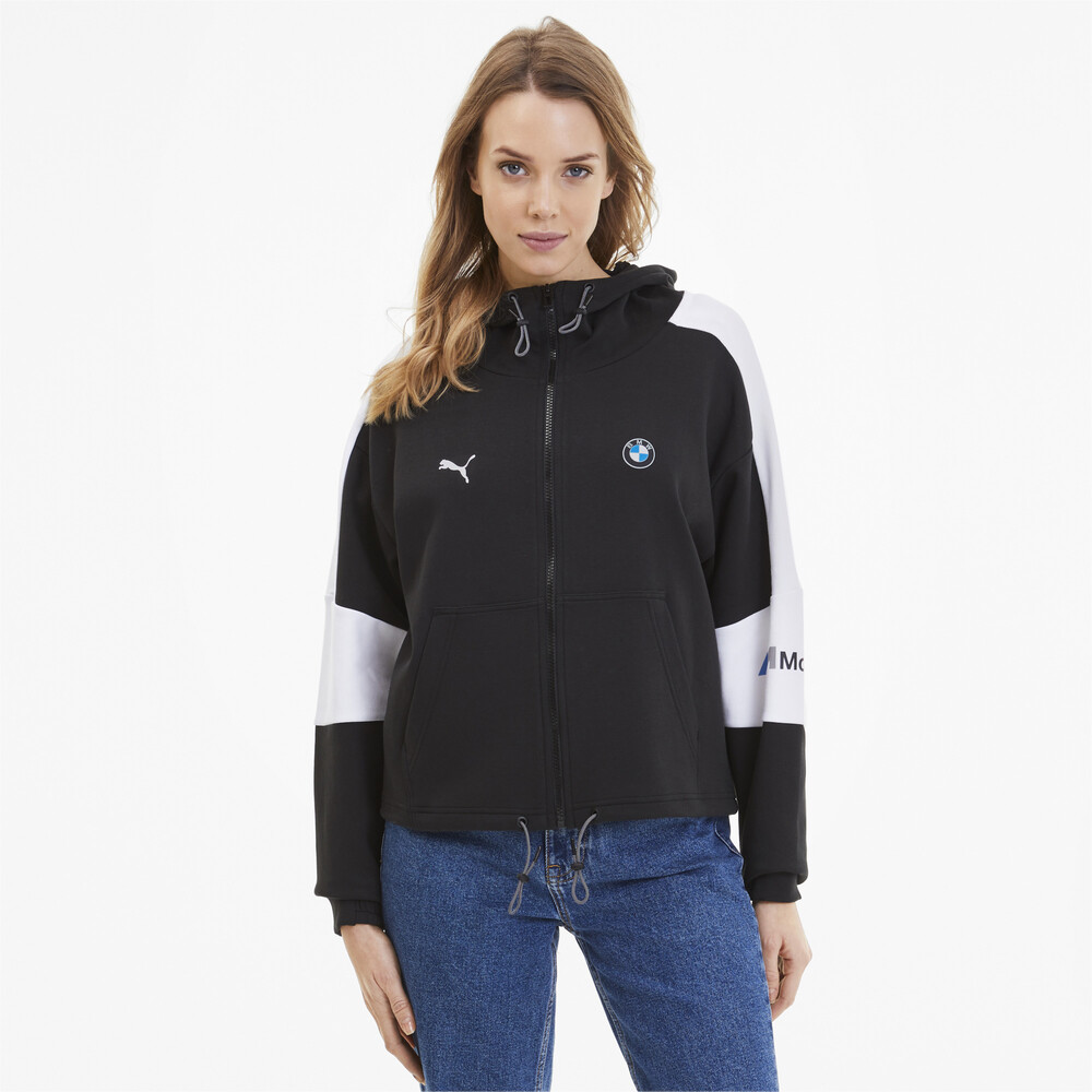 Bmw M Motorsport Hooded Women S Sweat Jacket Black Puma Puma South Africa Official Shopping Site