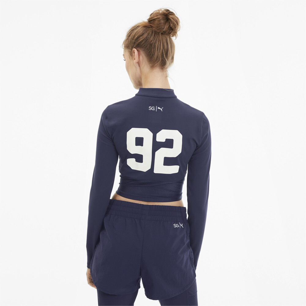 

PUMA - female - Олимпийка PUMA x SG Crop 1/2 Zip – Peacoat –, Синий