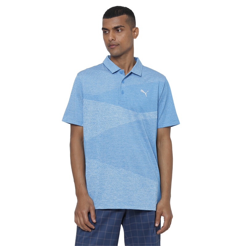

Men's PUMA Alterknit Jacquard Polo, Black/gray/blue