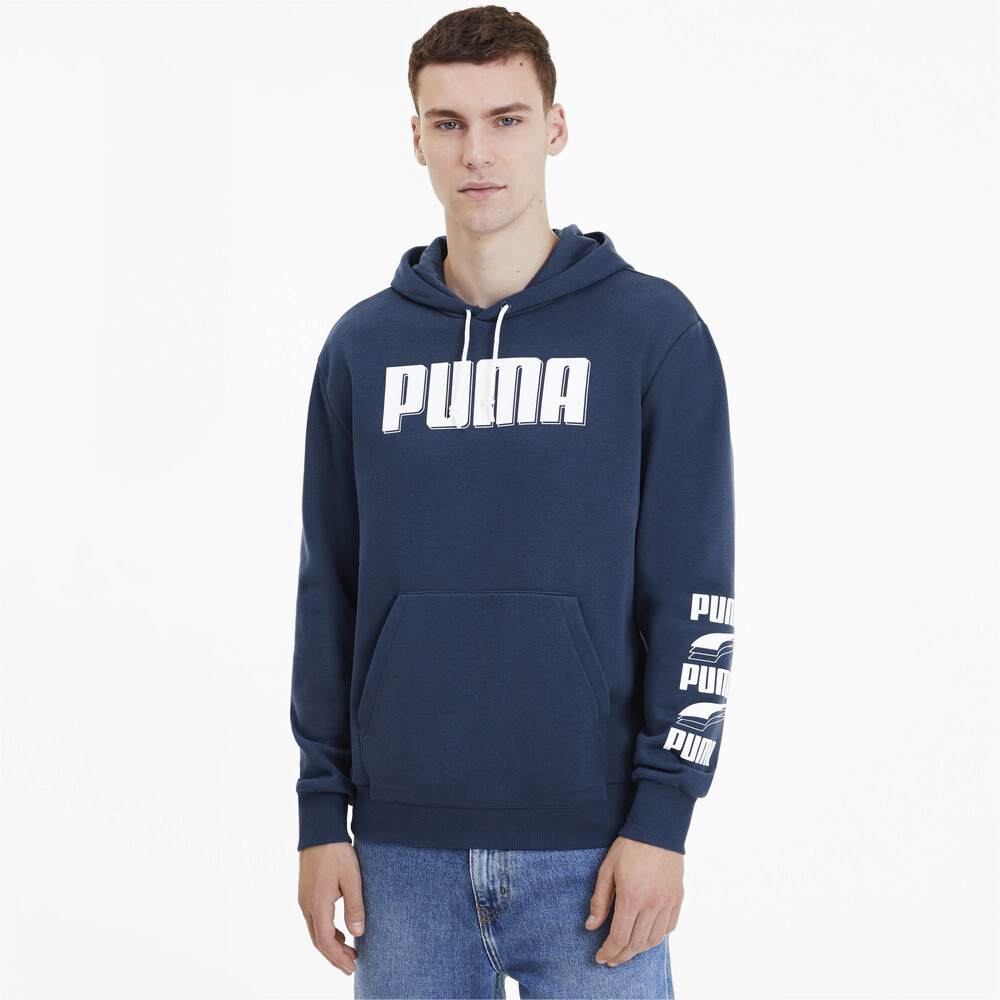 Rebel Bold Men's Hoodie | Blue - PUMA