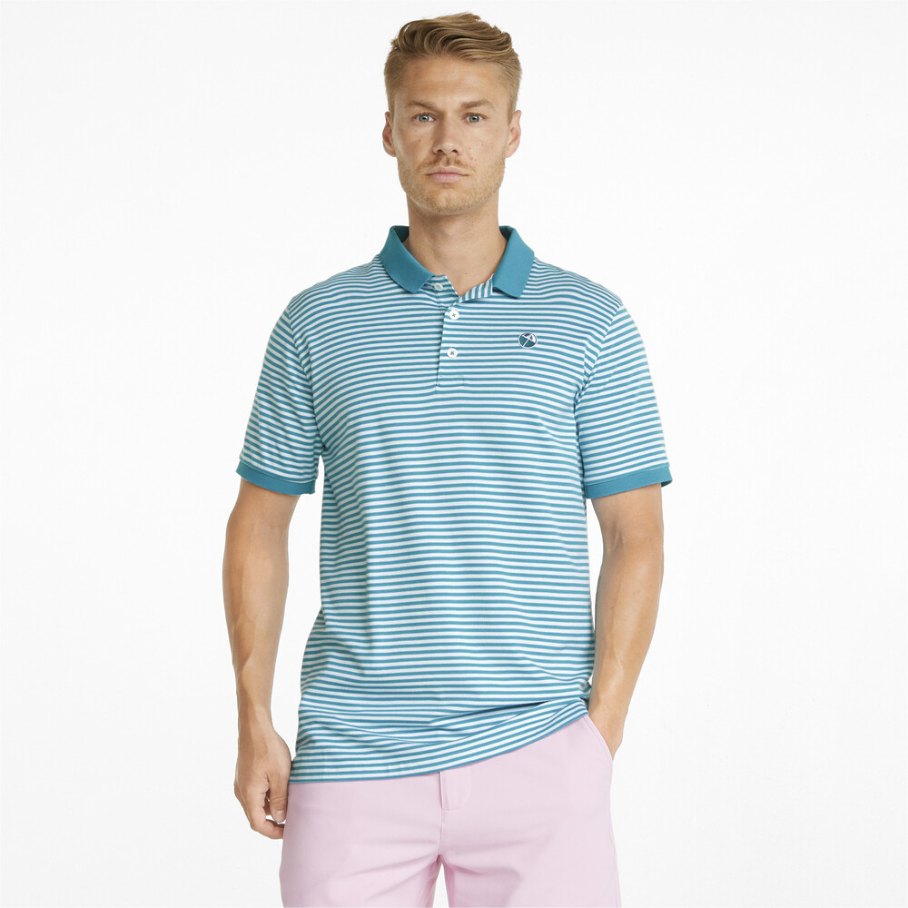 Signature Stripe Men's Golf Polo Shirt | Blue - PUMA