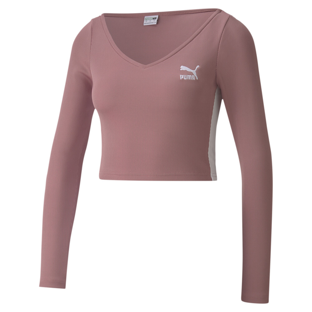 фото Топ classics ribbed cropped top puma