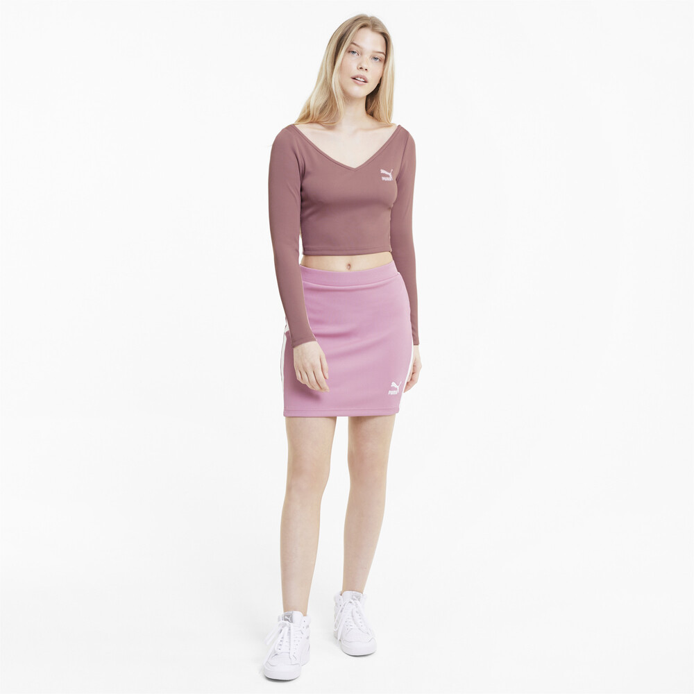 фото Топ classics ribbed cropped top puma
