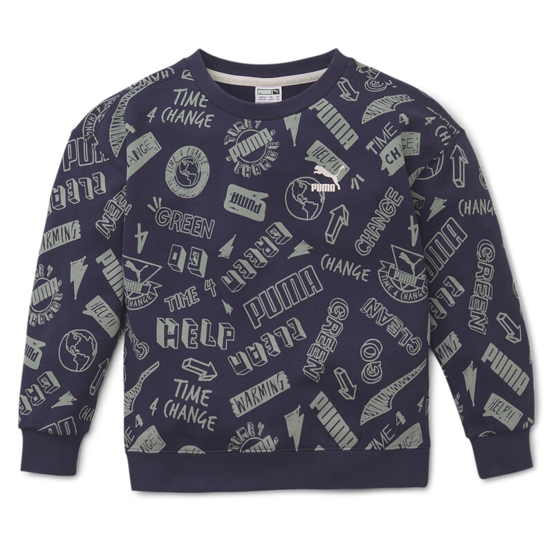 

PUMA T4C Printed Kids' Crew Neck Sweater, Purple