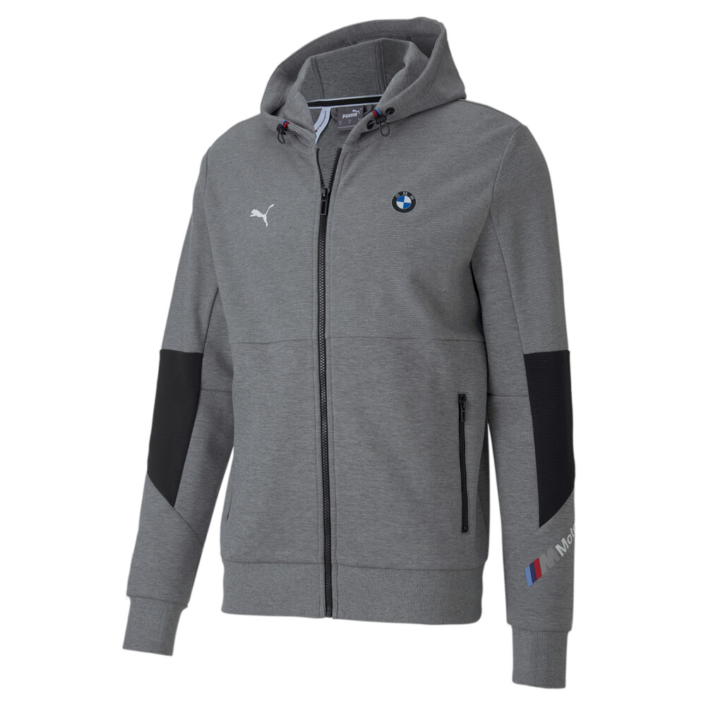 BMW M Motorsport Hooded Men's Sweat Jacket Gray PUMA