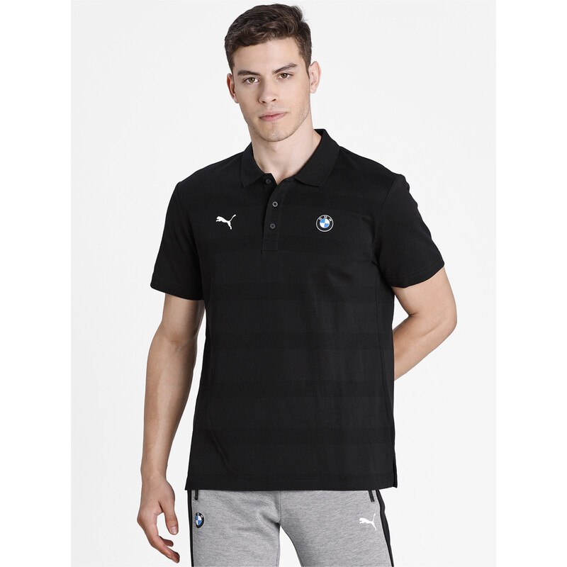 

Men's PUMA BMW M Motorsport Striped Regular Fit Polo, Black