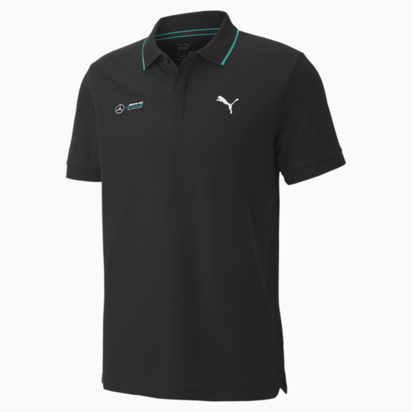 Mercedes Men's Polo Shirt, Puma Black, large-ZAF
