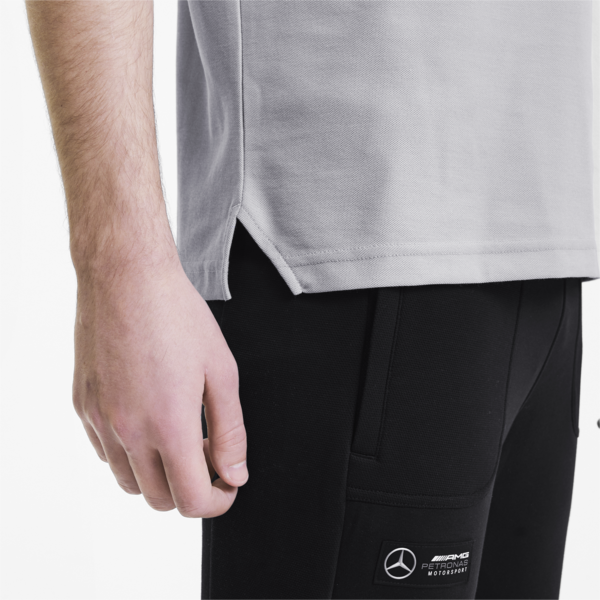 Mercedes Men's Polo Shirt, Mercedes Team Silver, large-ZAF