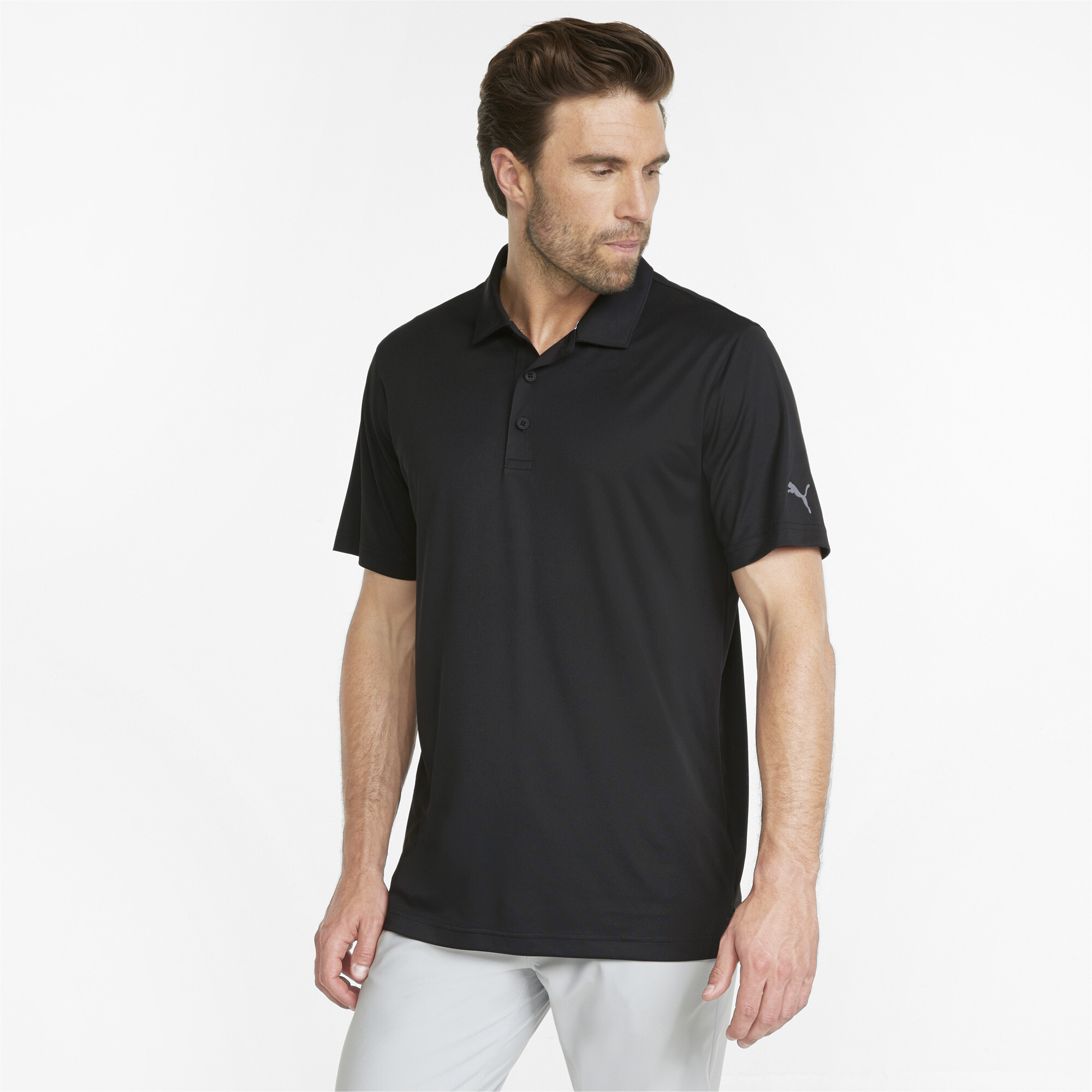 Men's Puma Gamer's Golf Polo Shirt T-Shirt, Black T-Shirt, Size L T-Shirt, Clothing