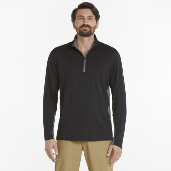 Gamer Quarter-Zip Men's Golf Sweatshirt, Puma Black, large-ZAF