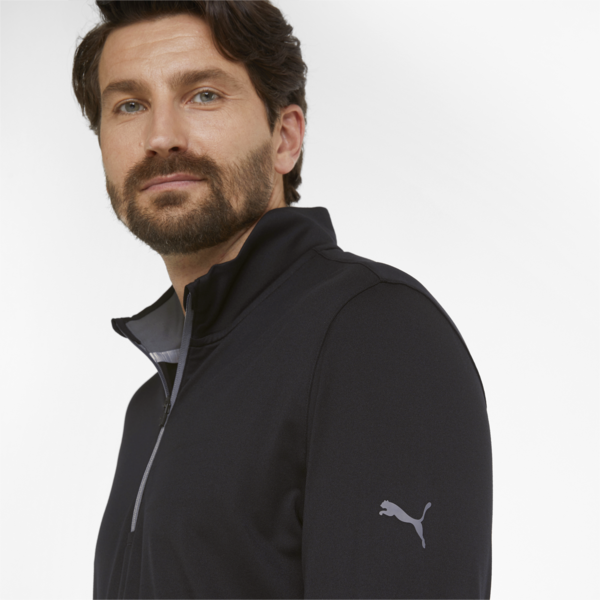 Gamer Quarter-Zip Men's Golf Sweatshirt, Puma Black, large-ZAF