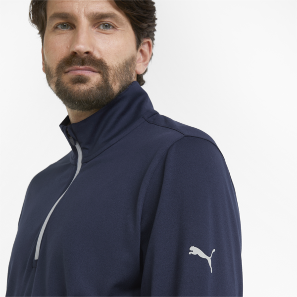 Gamer Quarter-Zip Men's Golf Sweatshirt, Navy Blazer, large-ZAF