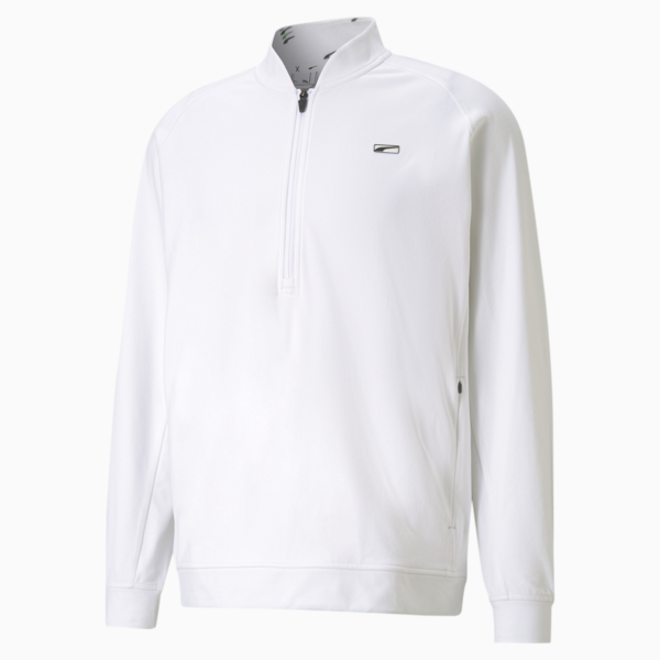 CLOUDSPUN Moving Day Quarter-Zip Men's Golf Sweater, Bright White, large-ZAF
