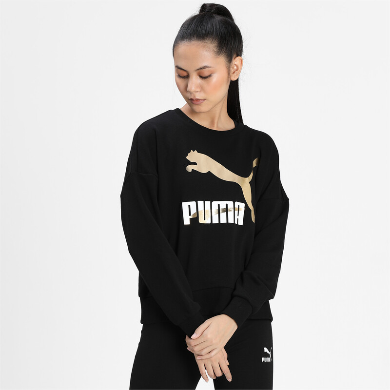 

Women's PUMA Classics Logo Relaxed Fit Sweatshirt, Black/gray