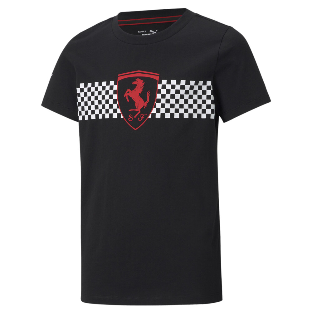 фото Детская футболка scuderia ferrari race chequered flag youth tee puma