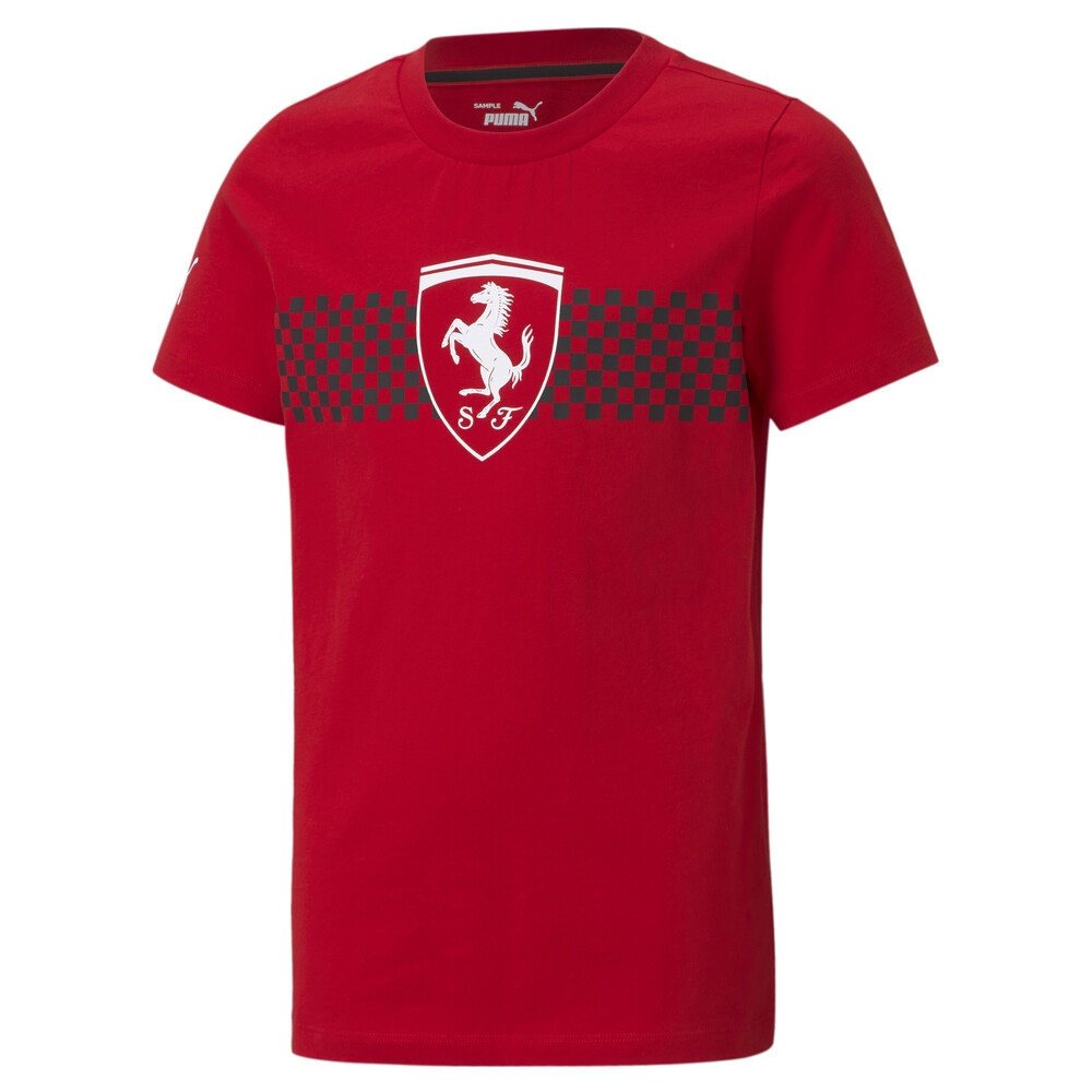 фото Детская футболка scuderia ferrari race chequered flag youth tee puma