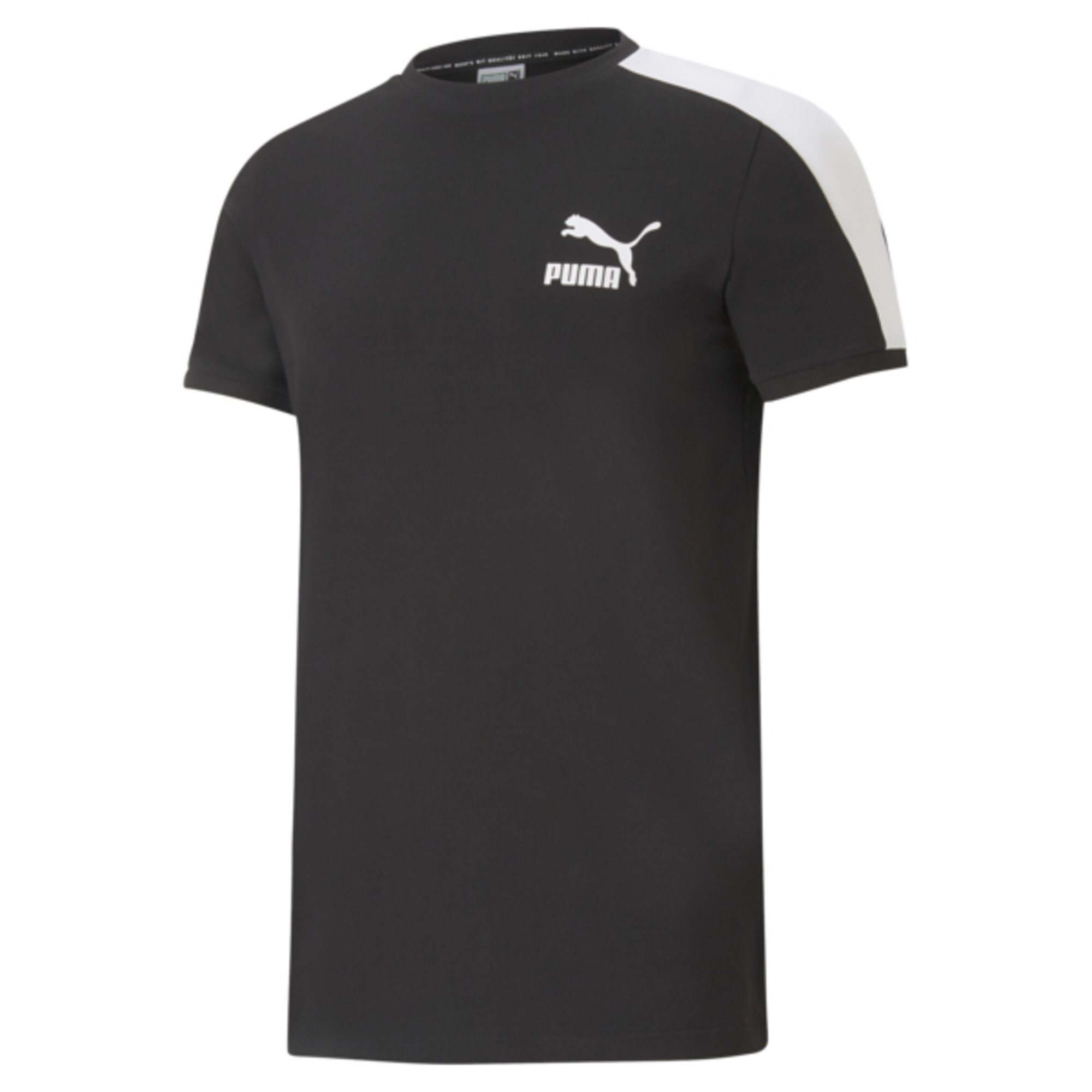 Men's PUMA Iconic T7 T-Shirt In Black, Size XS