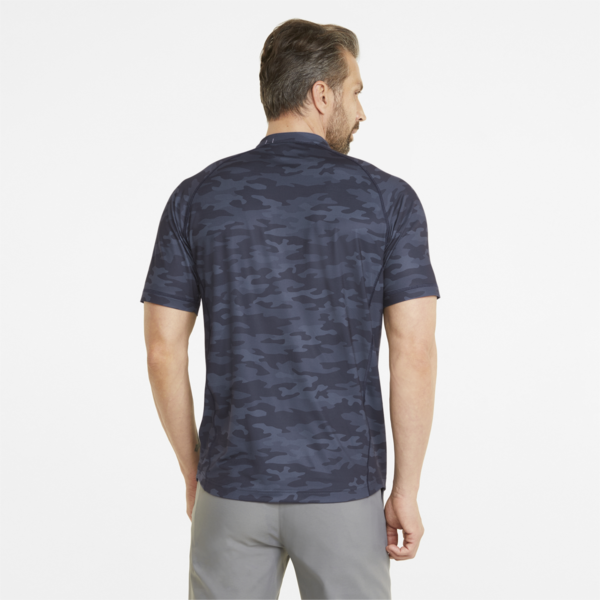 EGW CLOUDSPUN Mat Henley Men's Golf Polo Shirt, Navy Blazer-Camo, large-ZAF