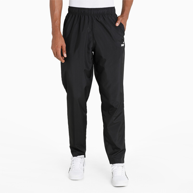 Men's PUMA Regular Fit Woven Cricket Trackpants in Black size XXL