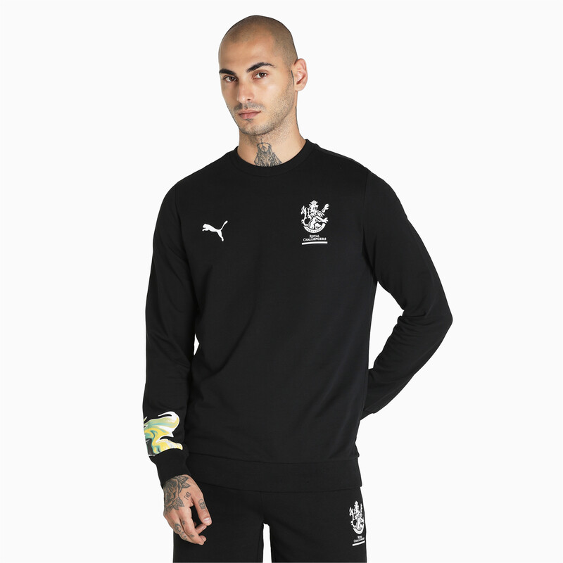 Men's PUMA X Royal Challengers Bangalore Graphic Regular Fit Sweatshirt, Black
