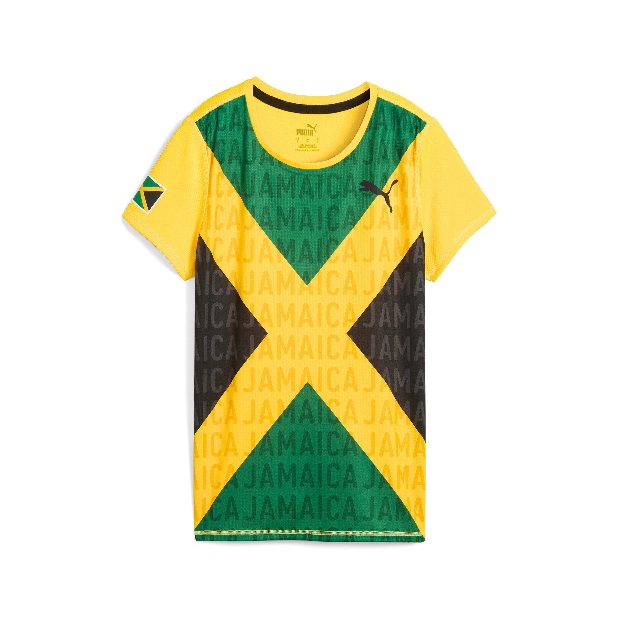 Women's Puma Jamaica Flag T-Shirt, Yellow, Size XS, Clothing