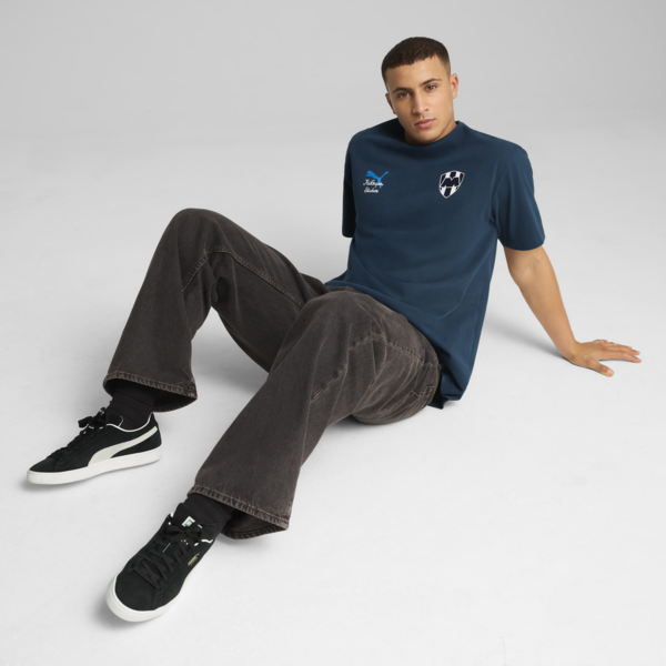 Camiseta KIDSUPER Rayados, Deep Navy-PUMA White, large-MEX