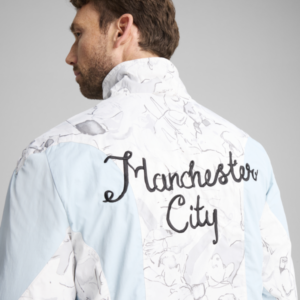 KID SUPER x MANCHESTER CITY Reversible Jacket Men, Gray Skies-Team Light Blue, large-MEX