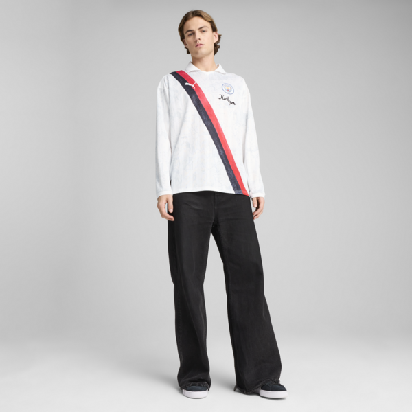Camiseta retro KID SUPER x MANCHESTER CITY para hombre, PUMA White-PUMA Black, large-MEX