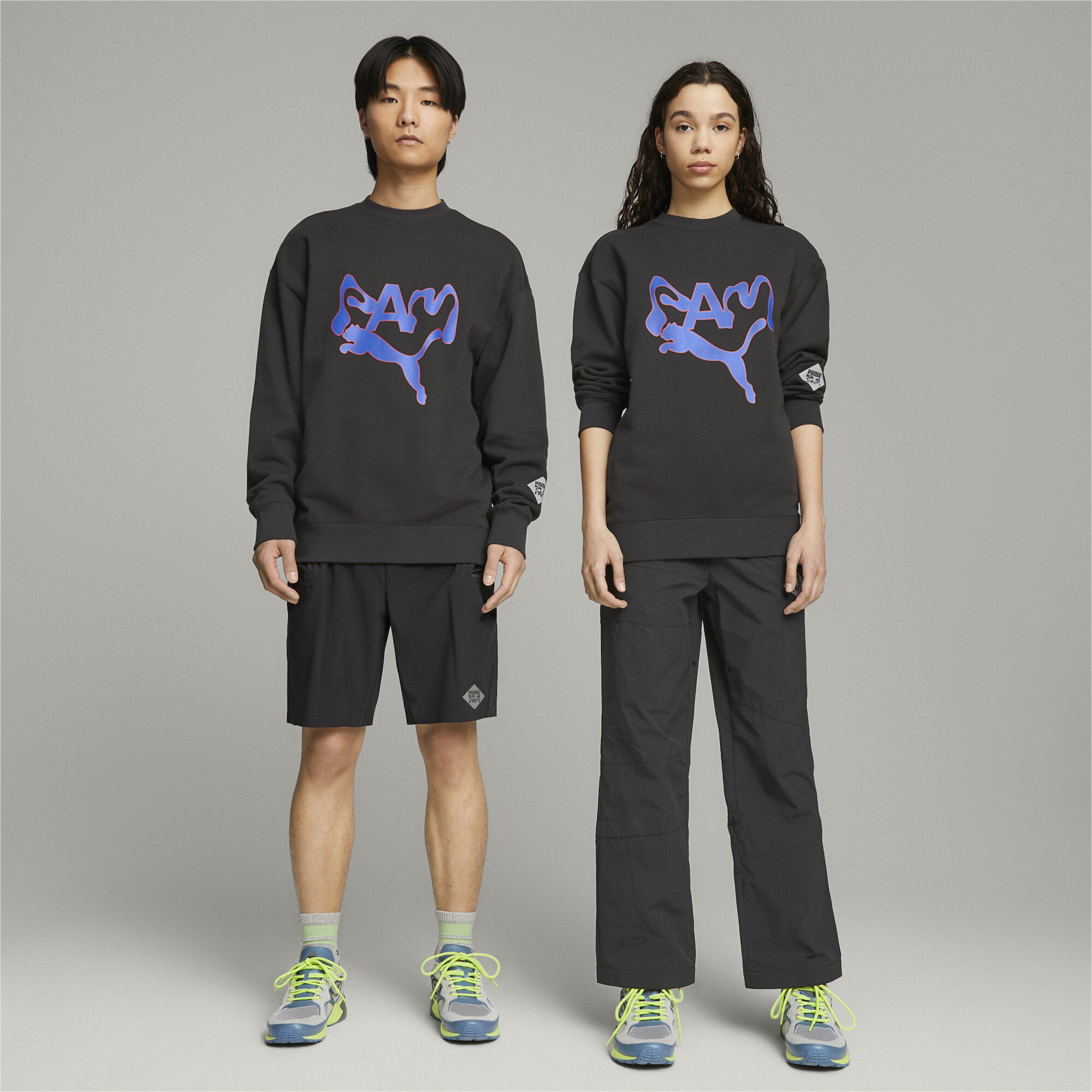 Men's PUMA X PERKS AND MINI Crewneck Sweatshirt In Black, Size Medium
