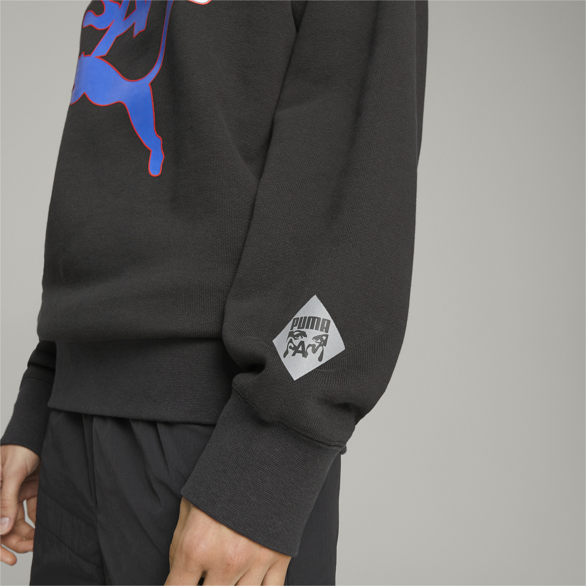 Men's PUMA X PERKS AND MINI Crewneck Sweatshirt In Black, Size 2XL