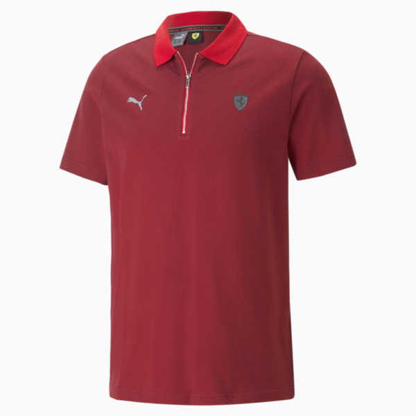 Scuderia Ferrari Style 2 Tone Polo Men, Rosso Corsa, large-ZAF