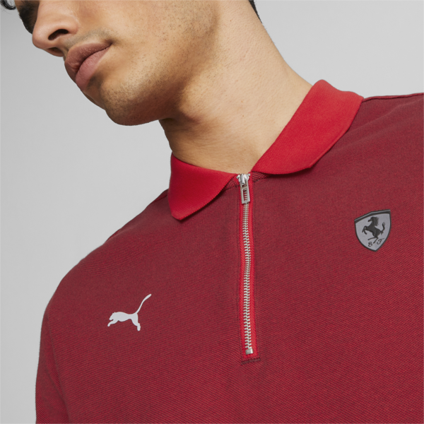 Scuderia Ferrari Style 2 Tone Polo Men, Rosso Corsa, large-ZAF