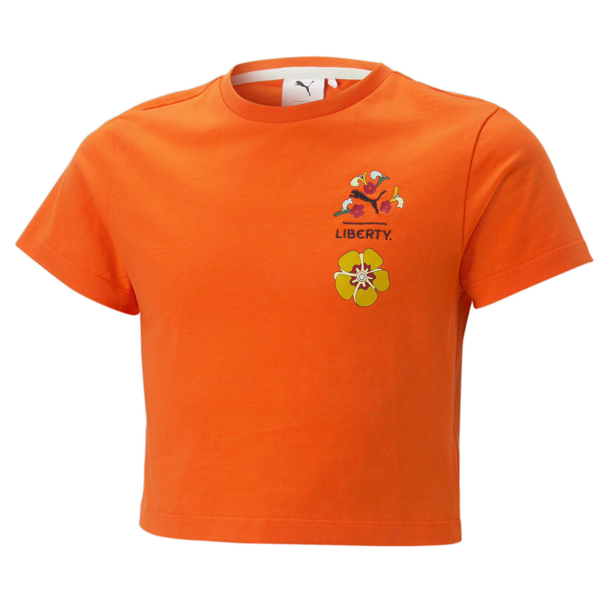 Puma X LIBERTY Tee Kids, Orange, Size 4-5Y, Clothing