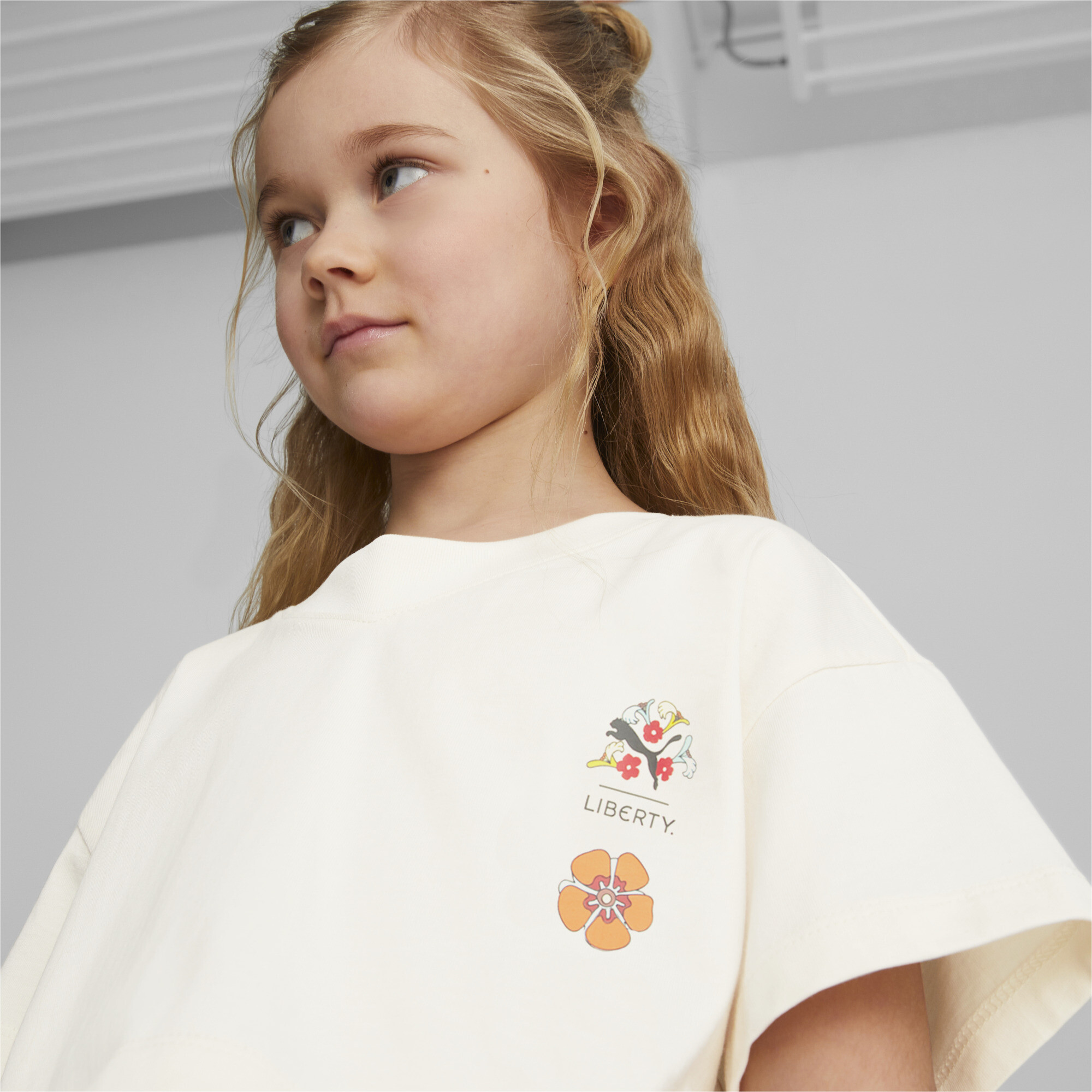 PUMA X LIBERTY T-Shirt Kids In White, Size 7-8 Youth