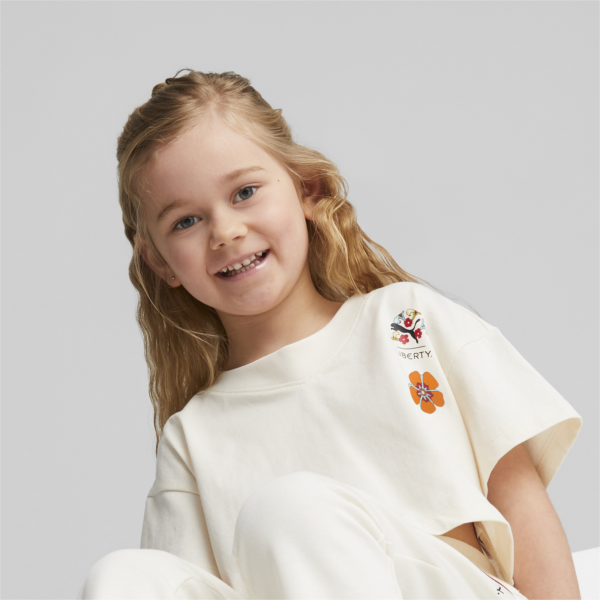 PUMA X LIBERTY T-Shirt Kids In White, Size 7-8 Youth