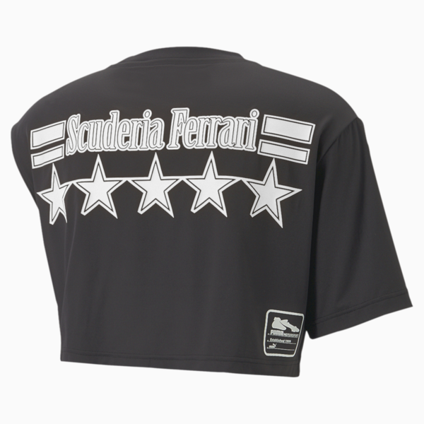 PUMA x SCUDERIA FERRARI x JUNE AMBROSE ASMTRC Tee Women, PUMA Black, large-ZAF