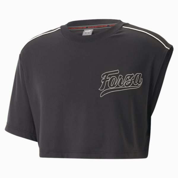 PUMA x SCUDERIA FERRARI x JUNE AMBROSE ASMTRC Tee Women, PUMA Black, large-ZAF