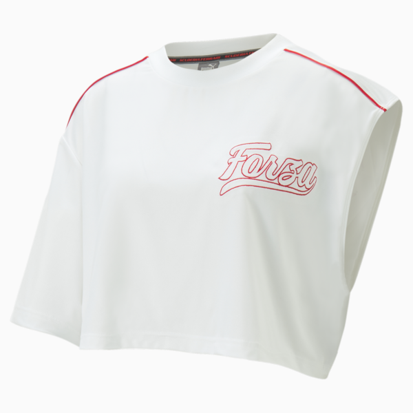PUMA x SCUDERIA FERRARI x JUNE AMBROSE ASMTRC Tee Women, PUMA White, large-ZAF
