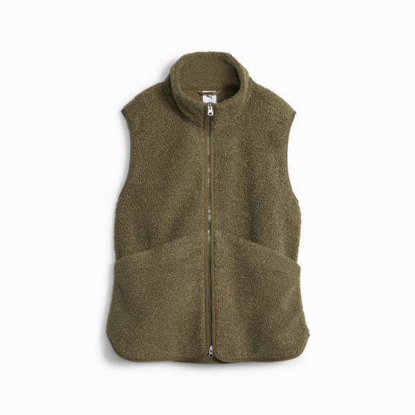 YONA Women's Fleece Vest, Olive Drab, large-ZAF