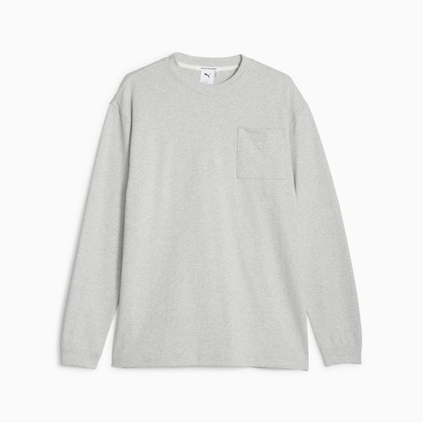 Remera manga larga MMQ Service Line, Light Gray Heather, large-ARG