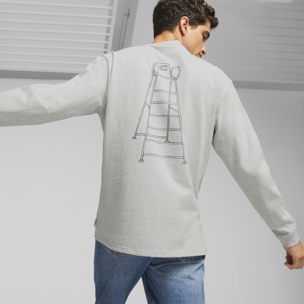 Remera manga larga MMQ Service Line, Light Gray Heather, large-ARG