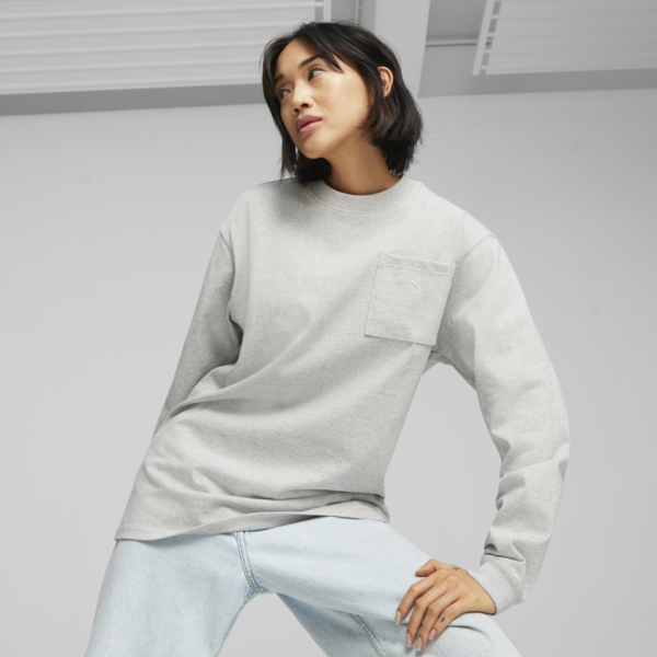 Remera manga larga MMQ Service Line, Light Gray Heather, large-ARG