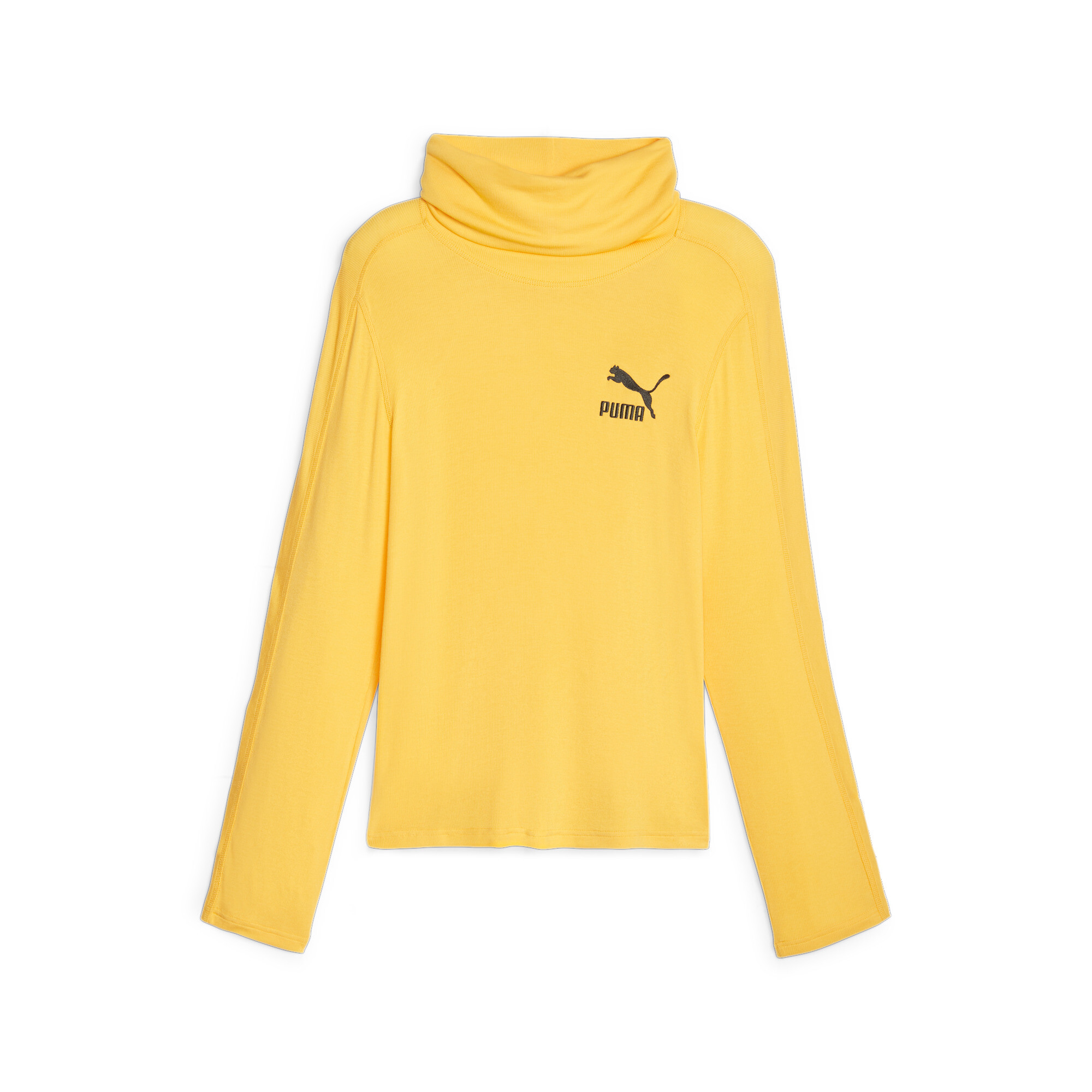 Men's PUMA LUXE SPORT T7 Long Sleeve T-Shirt In Yellow, Size XL, Modal/Elastane