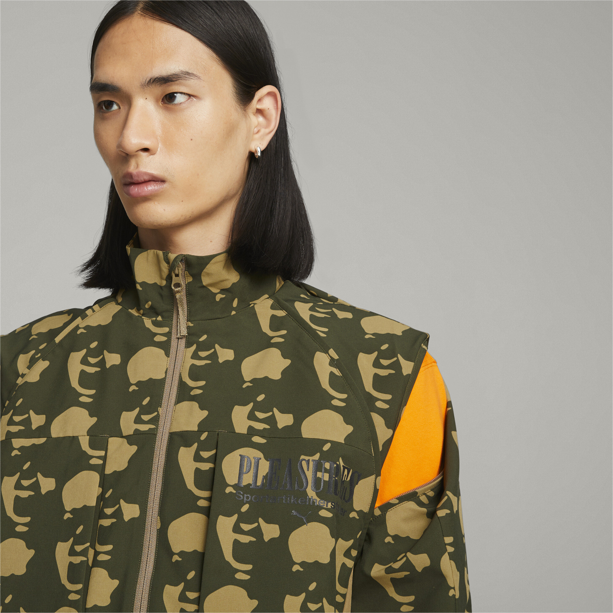 Men's PUMA X PLEASURES Jacket In Brown, Size Medium