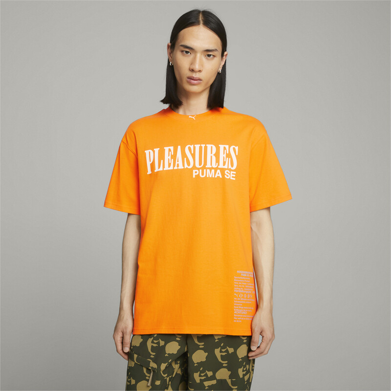 Men's PUMA X PLEASURES T-shirt in Orange size M
