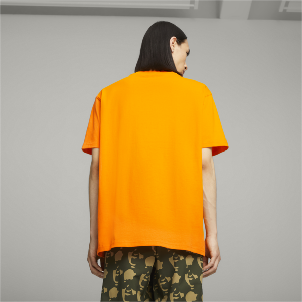 PUMA x PLEASURES Men's Tee, Orange Glo, large-ZAF