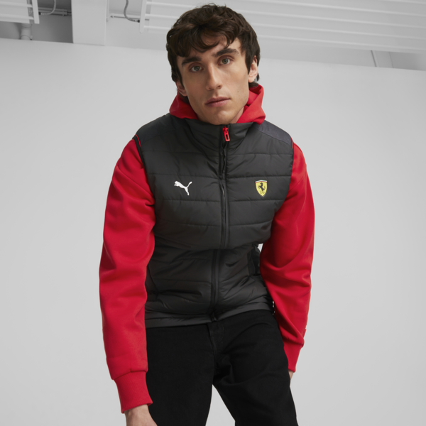 Scuderia Ferrari Race Men's Padded Vest, PUMA Black, large-ZAF
