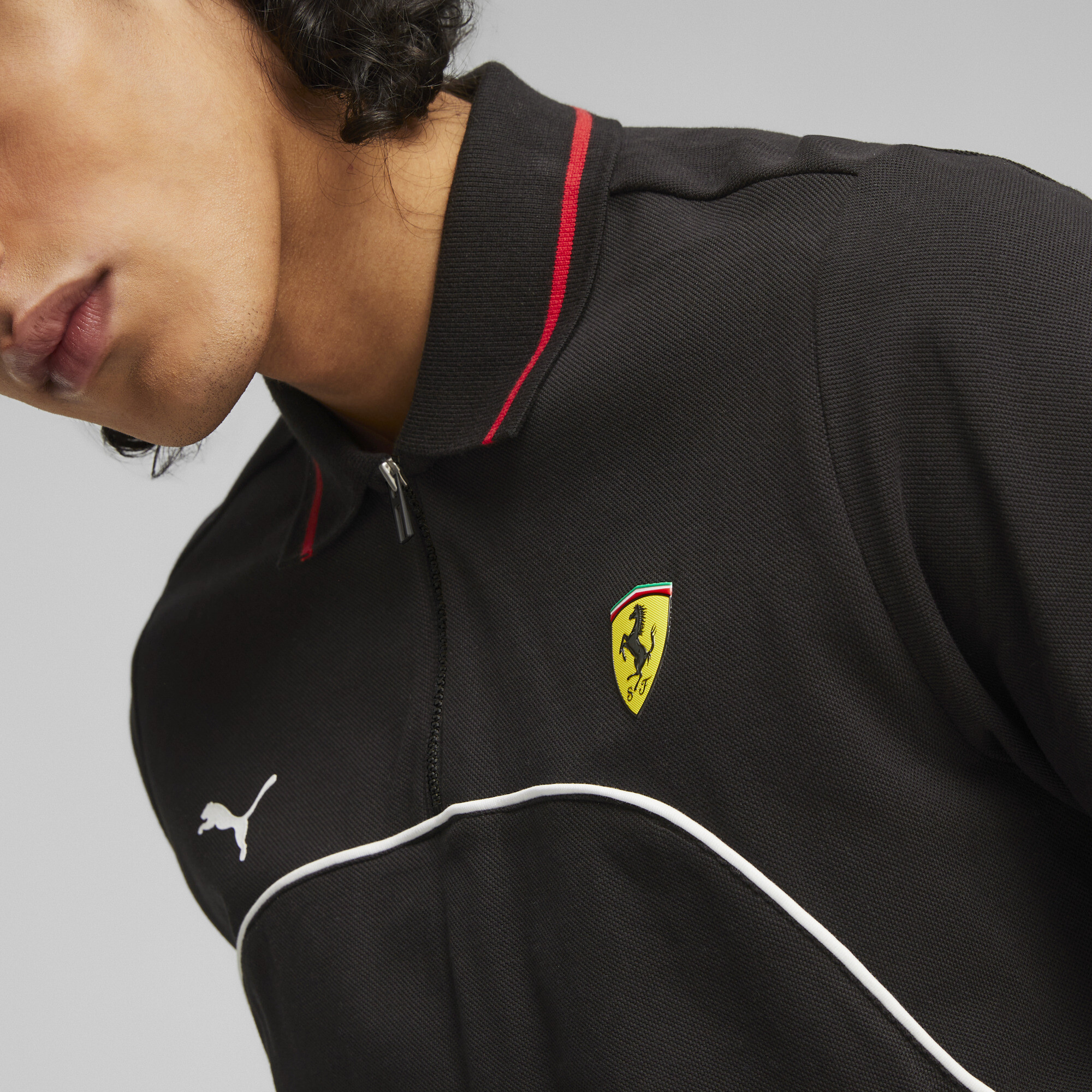 Men's PUMA Scuderia Ferrari Polo In Black, Size Medium