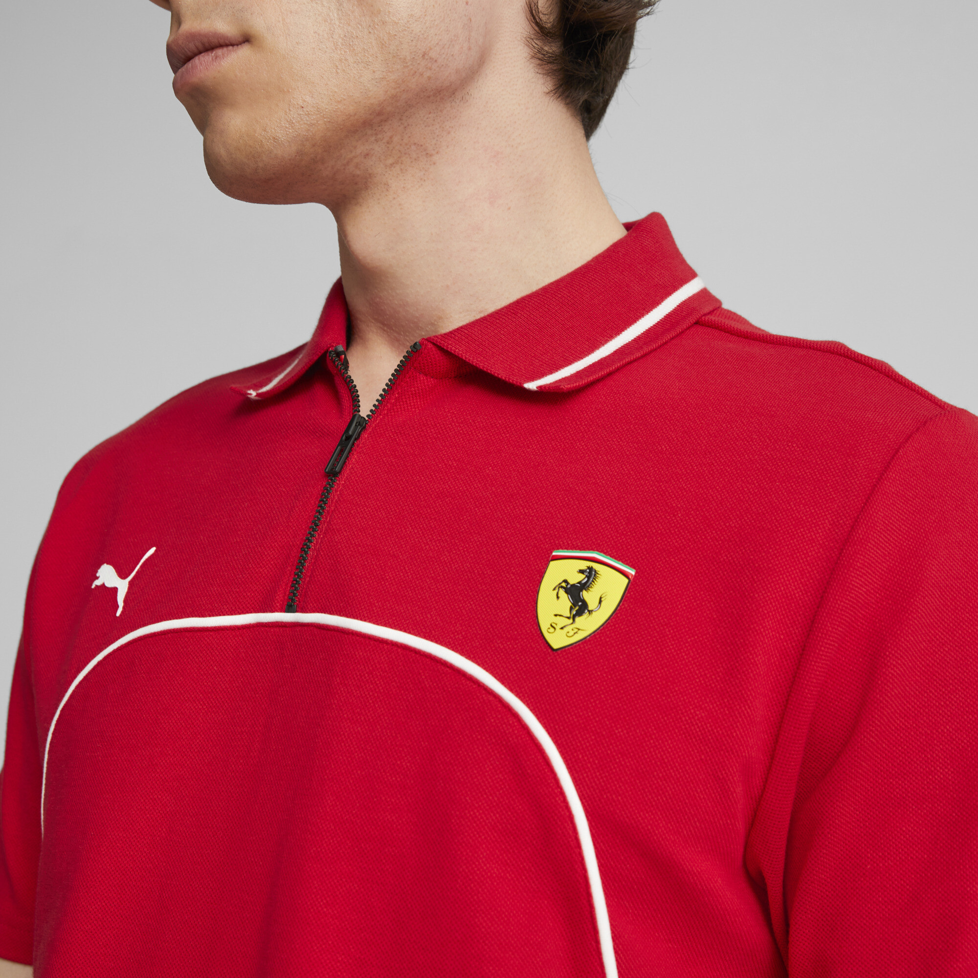 Men's PUMA Scuderia Ferrari Polo In Red, Size Small, Cotton